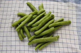 fèves lavées et séchées