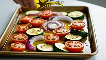 Un filet d'huile d'olive