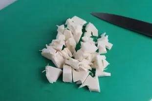 la moelle du chou fleur taillée