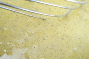 Grains d'une gousse de vanille dans une crème anglaise