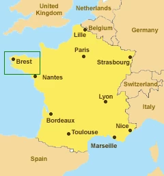 Brest sur la carte