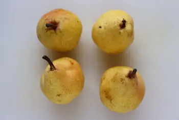 Poires pochées : Étape 1