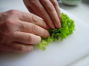 Chiffonnade de salade : Étape 3