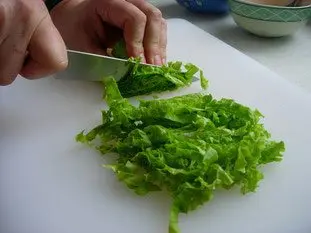 Chiffonnade de salade : Étape 4