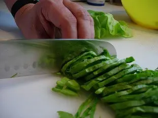 Chiffonnade de salade : Étape 5