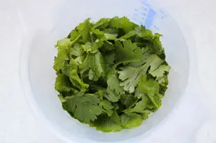 Pesto coriandre-cajou : Étape 2
