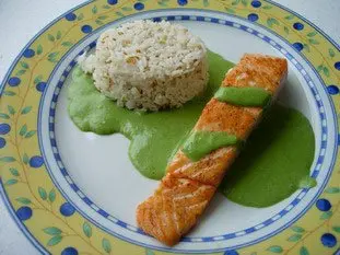 Saumon grillé à la crème de mâche : Étape 12