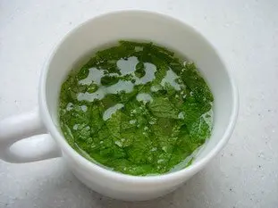 Salade de pêches à la menthe : Étape 2