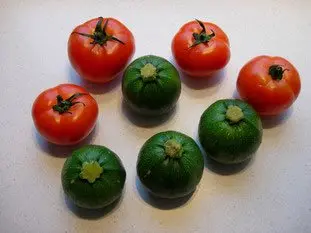 Tomates et courgettes farcies : Étape 1