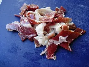 Poêlée de champignons, oignons nouveaux et jambon cru : Étape 5