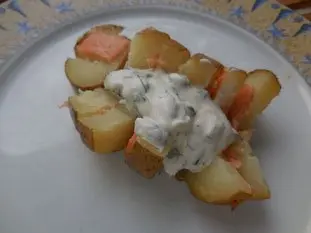 Pommes de terre au saumon fumé