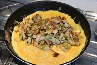 Omelette cassée champignons-artichauts : Étape 8