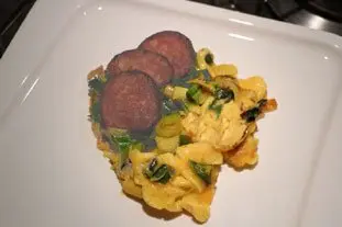 Oeufs rabattus aux poireaux