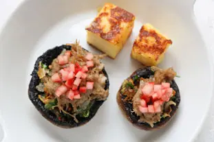 Têtes de champignons aux rillettes