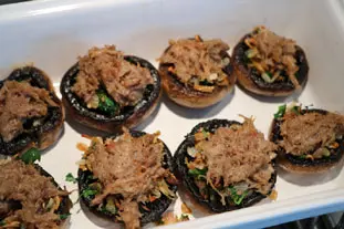 Têtes de champignons aux rillettes : Étape 10