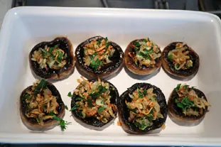 Têtes de champignons aux rillettes : Étape 8