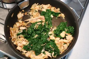 Omelette épinard et poulet en gratin : Étape 4