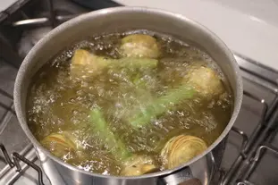 Artichauts violets gratinés en Mornay : Étape 2