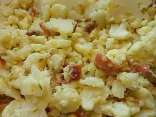 Émincé de chou-fleur aux 3 fromages