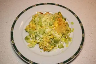 Fin gratin de poireaux aux oeufs durs