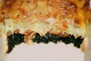Gratin d'épinards au saumon
