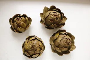 Artichauts crémeux : Étape 1