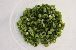 Fèves primeurs, petits pois et riz crémeux : Étape 4