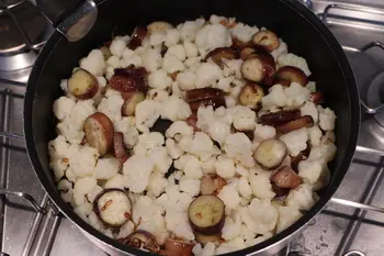 Chou fleur et aubergines violettes au pesto grec : Étape 8