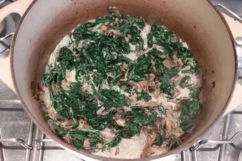 Épinards et champignons au pesto : Étape 5