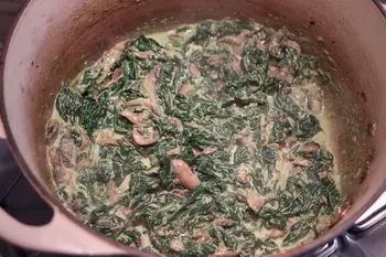 Épinards et champignons au pesto : Étape 6