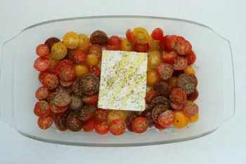 Haricots verts à la crème de feta et tomates cerises : Étape 4