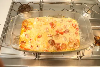 Haricots verts à la crème de feta et tomates cerises : Étape 6