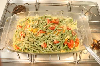 Haricots verts à la crème de feta et tomates cerises : Étape 7