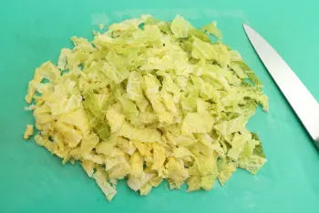 Omelette au chou et jambon : Étape 4