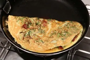 Omelette choux et lard : Étape 6