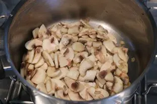 Pâtes aux champignons : Étape 4