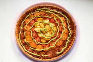 Tarte fine aux tomates cerises et pesto