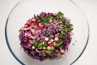Salade de chou rouge aux amandes torréfiées : Étape 5