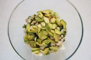 Salade chou fleur, poulet et avocat : Étape 6