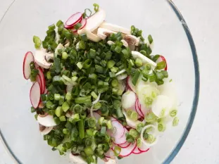 Salade radis et champignons : Étape 3