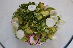 Salade mélangée gros radis et avocat : Étape 4