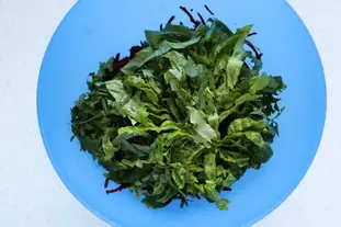 Salade verte et rouge, sardines et œufs mimosa : Étape 5