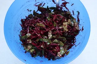 Salade verte et rouge, sardines et œufs mimosa : Étape 7