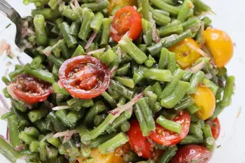 Salade de tomates cerises et haricots verts