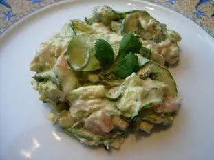 Salade mélangée concombre et saumon : Étape 6