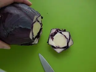 Salade de chou rouge à la ciboule : Étape 1
