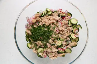 Salade de courgettes croquantes et champignons : Étape 5