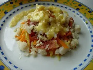 Pétales de poisson, julienne de légumes et beurre blanc : Étape 17