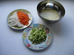 Noix de Saint-Jacques aux légumes croquants, sabayon au savagnin réduit : Étape 1