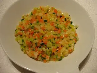 Noix de Saint-Jacques aux légumes croquants, sabayon au savagnin réduit : Étape 16